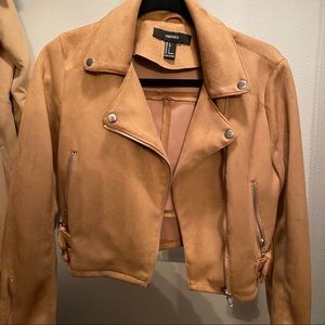 Cropped suede jacket